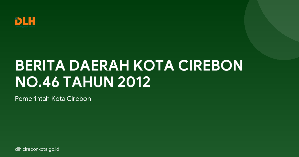 BERITA DAERAH KOTA CIREBON NO.46 TAHUN 2012