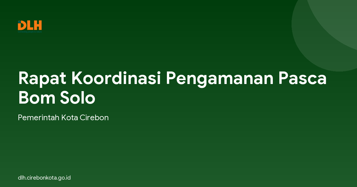Rapat Koordinasi Pengamanan Pasca Bom Solo